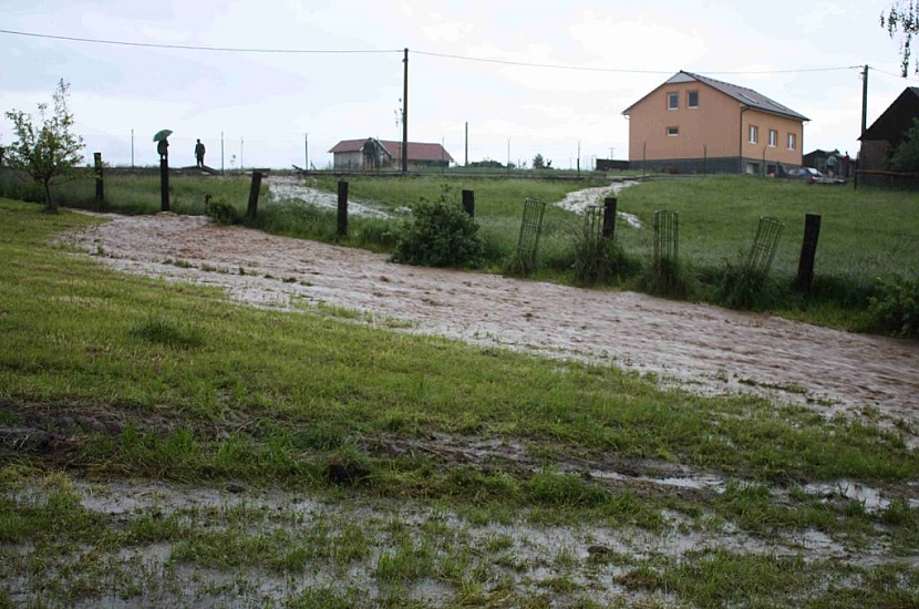 Blesková povodeň – obec Koněšín